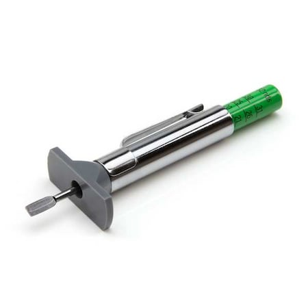 Tire Tread Depth Gauge, 1/32 in Tread Dp Calibration Increments, Aluminum, Pocket Clip MPN:8TKD1