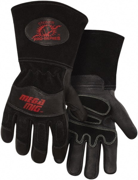 Welding Gloves: Size X-Large, Goatskin Leather, MIG Welding Application MPN:0235-X