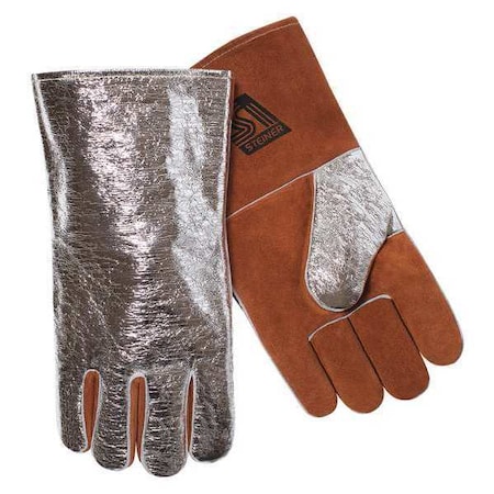 Welding Gloves, Gauntlet Cuff, Straight Thumb, Grain Cowhide, L, 1 PR MPN:02122-L