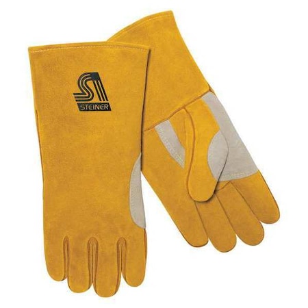 Natural Thumb Welding Gloves, Gauntlet Cuff, Natural Thumb, Premium Cowhide, L, 1 PR MPN:021NT-L