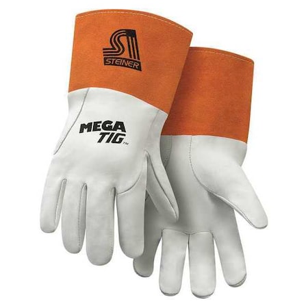 MegaTIG Welding Gloves, Gauntlet Cuff, Keystone Thumb, Premium Kidskin, XL, 1 PR MPN:0230-X