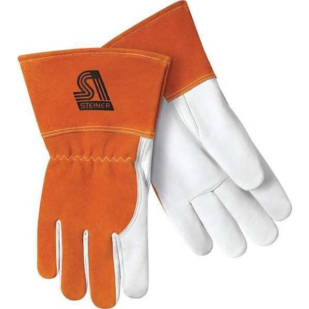 MEGAMIG™ Welding Gloves, Gauntlet Cuff, Straight Thumb, Premium Goatskin, XL, 1 PR MPN:0232-X
