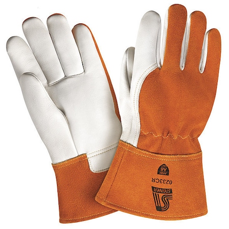 Cut Resistant Welding Gloves, Gauntlet Cuff, Straight Thumb, Premium Cowhide, L, 1 PR MPN:0233CR-L