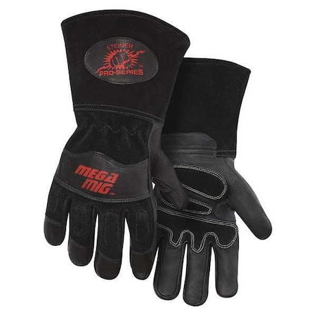 Pro-Series™ Welding Gloves, Gauntlet Cuff, Straight Thumb, Premium Goatskin, M, 1 PR MPN:0235-M