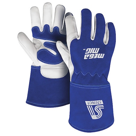 MegaMIG Welding Gloves, Gauntlet Cuff, Wing Thumb, Premium Goatskin, M, 1 PR MPN:0255-M