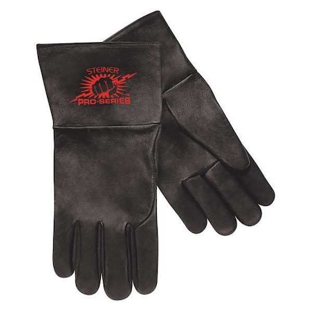 Pro-Series™ Welding Gloves, Gauntlet Cuff, Straight Thumb, Premium Kidskin, M, 1 PR MPN:0266-M