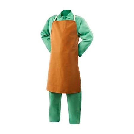 Flame Resistant Cotton Bib Apron, Cotton, 12 oz, 36 in Length, Brown, Universal MPN:10125