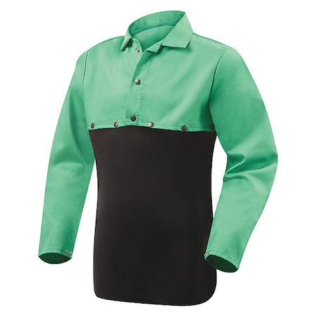 Flame-Resistant Cape Sleeve, Cotton, 11 in Length, Green, Snap Cuff MPN:1032-3X