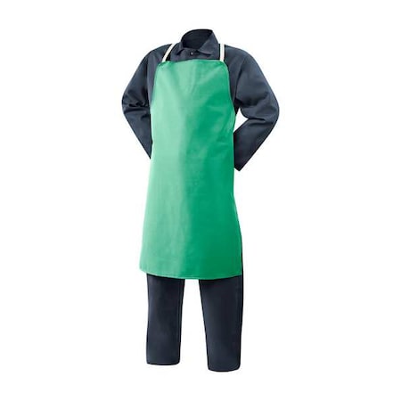 Flame Resistant Cotton Bib Apron, Cotton, 9 oz, 36 in Length, Green, Universal MPN:10325