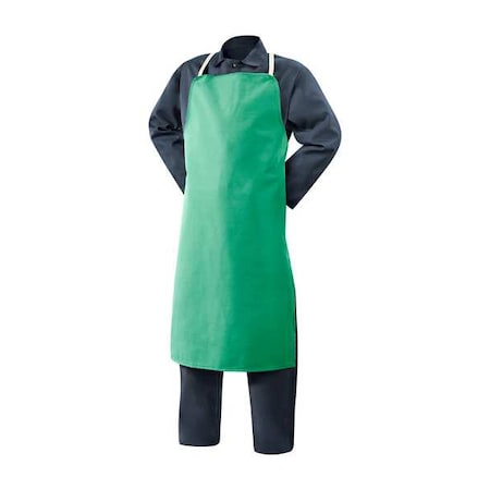 Flame Resistant Cotton Bib Apron, Cotton, 9 oz, 40 in Length, Green, Universal MPN:10326