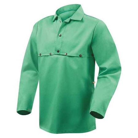 Heat-Resistant Cape Sleeve w/Bib, Cotton, 19 in Length, Green, Snap Cuff MPN:1033-4X