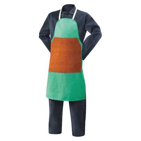 Welding Apron, Cotton, 12 oz, 36 in Length, Green, Universal MPN:10338