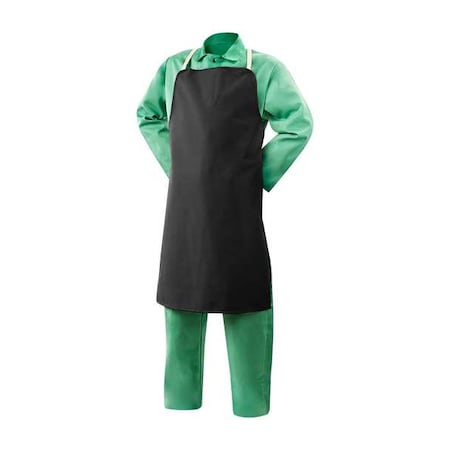 Flame Resistant Cotton Bib Apron, Cotton, 9 oz, 36 in Length, Black, Universal MPN:10825