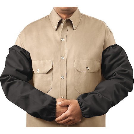 Flame-Resistant Sleeve, Cotton, 23 in Length, Black, Elastic Cuff MPN:1084-23EE