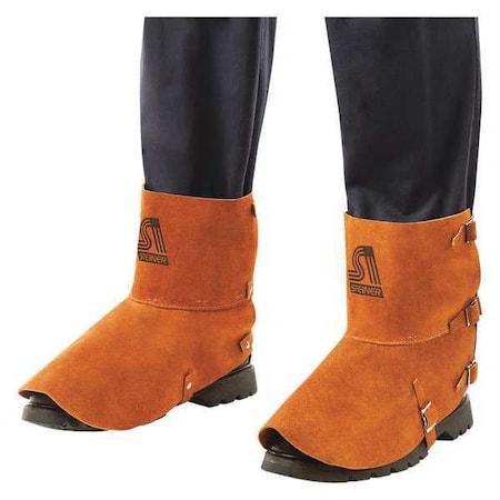 Leggings, Cowhide, 7 in Length, Adjustable Ankle Straps Closure, Brown, Universal MPN:12185