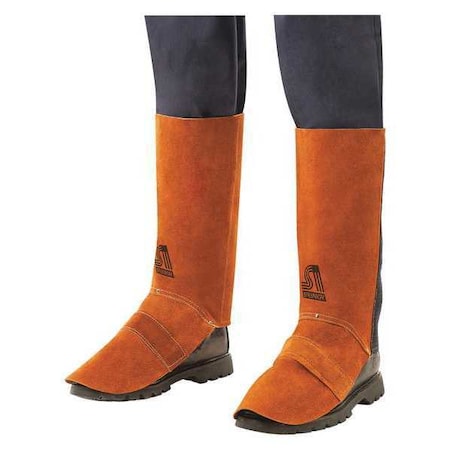 Leggings, Cowhide, 9 in Length, Hook-and-Loop Closure On Back of Leg Closure, Brown, Universal MPN:12186