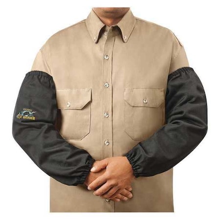 Flame-Resistant Sleeve, Para-Aramid, Woven Carbonized Fiber, 23 in Length, Black, Elastic Cuff MPN:1364-23EE
