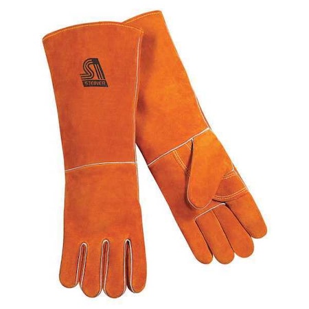 Y-Series Welding Gloves, Gauntlet Cuff, Straight Thumb, Standard Cowhide, XL, 1 PR MPN:21918-X