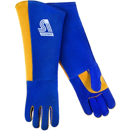 Series B Welding Gloves, Extended Gauntlet Cuff, Wing Thumb, Premium Cowhide Leather, L, 1 PR MPN:2519BLC-L