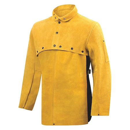 Flame-Resistant Sleeve, Leather, 20 in Length, Brown, Snap Cuff MPN:8213-4X