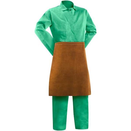 Welding Apron, Leather, 3 oz/sq ft, 24 in Length, Brown, Universal MPN:92160