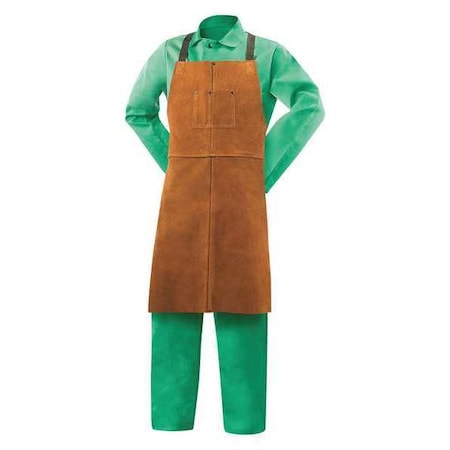 Welding Apron, Leather, 3 oz/sq ft, 36 in Length, Brown, Universal MPN:92165