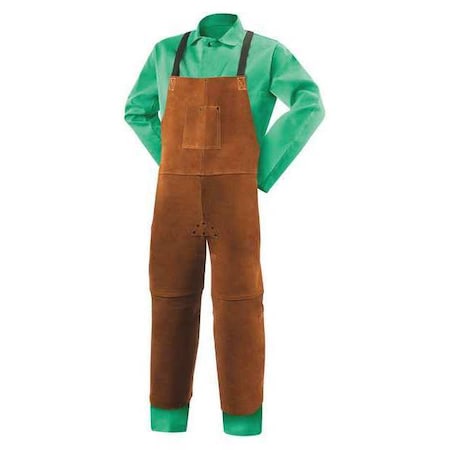 Welding Apron, Leather, 3 oz/sq ft, 48 in Length, Brown, Universal MPN:92172