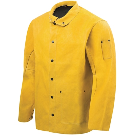 Leather Welding Jacket, Leather, 30 in Length, Snap Closure, 3 Pockets, Tan, 3XL MPN:92P6-3X