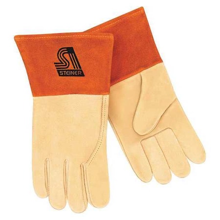 Welding Gloves, Gauntlet Cuff, Keystone Thumb, Grain Pigskin, XL, 1 PR MPN:P210-X