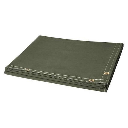Welding Curtain, Cotton Duck, 8 ft. W., 6 ft. H., 12 oz/sq yd, 350 Degrees F Withstand Temp., Olive MPN:301-6X8