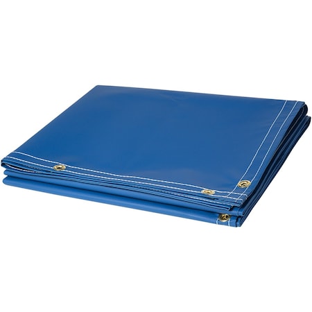 Welding Curtain, Polyester, 8 ft W., 6 ft H., 13 oz/sq yd, With Grommet, Blue MPN:335-6X8