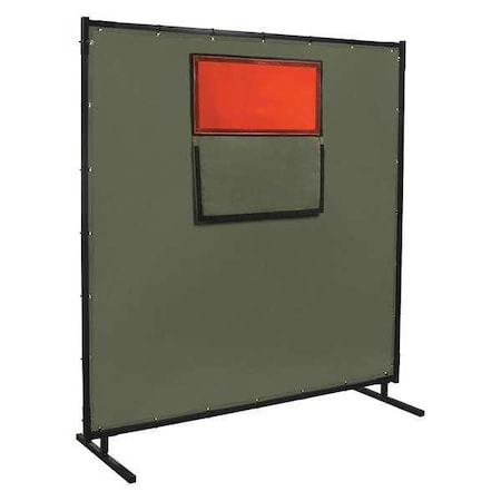 Welding Screen With Window, Vinyl, 6 ft. W., 6 ft. H., 12 oz/sq yd, 350 Degrees F Withstand Temp. MPN:501HD-338F-6X6