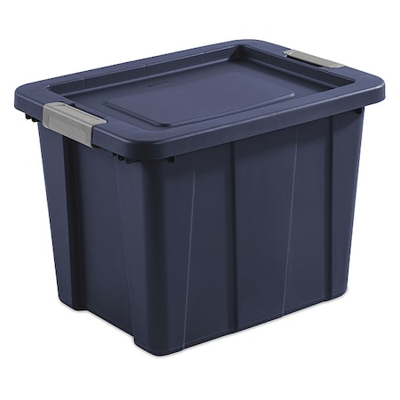 Stackable Storage Tote W/ Lid, 18 gal, 23 in L x 17-1/4 in W x 16-5/8 in H, Blue, Polyethylene MPN:15258N06F