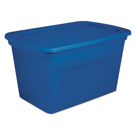 Stackable Storage Tote W/ Lid, 30 gal, 30-1/2 in L x 20-1/4 in W x 17-1/8 in H, Blue, Polypropylene MPN:17367406