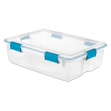 Stackable Storage Tote W/ Lid, 9.3 gal, 24 in L x 18 in W x 7 in H, Clear, Polypropylene MPN:19314304