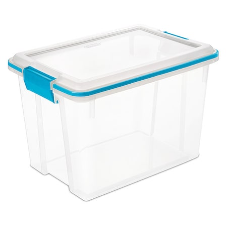Stackable Storage Tote W/ Lid, 5 gal, 16-1/8 in L x 11-1/4 in W x 10-7/8 in H, Clear, Polypropylene MPN:19324306