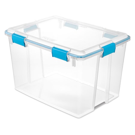 Stackable Storage Tote W/ Lid, 20 gal, 24 in L x 18 in W x 15-1/4 in H, Clear, Polypropylene MPN:19384304