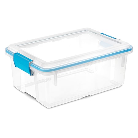 Stackable Storage Tote W/ Lid, 3 gal, 16-1/8 in L x 11-1/4 in W x 6-3/4 in H, Clear, Polypropylene MPN:19424306
