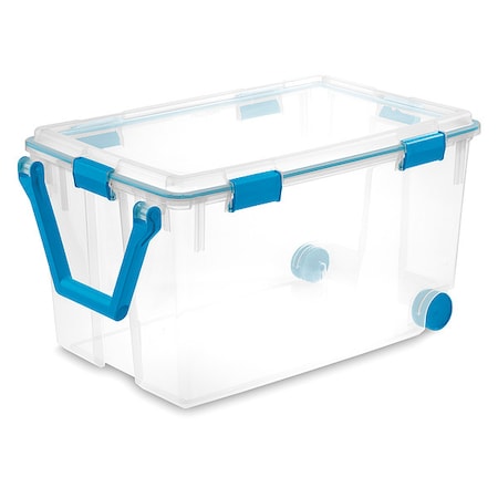 Storage Tote W/ Lid, 30 gal, 30-1/4 in L x 19-5/8 in W x 16-3/4 in H, Clear, Polypropylene MPN:19434303