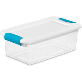 Sterilite Plastic Storage Tote w/ White Lid 6 Qt. Capacity 14-1/8