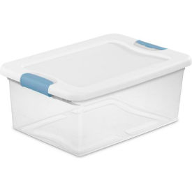 Sterilite Plastic Storage Tote w/ White Lid 15 Qt Cap. 16-1/4