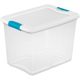 Sterilite Plastic Storage Tote w/ White Lid 25 Qt Cap 16-1/4