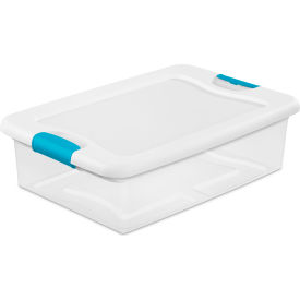 Sterilite Plastic Storage Tote w/ White Lid 32 Qt. Capacity 23-3/4