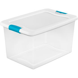 Sterilite Plastic Storage Tote with Lid 64 Qt. Capacity 23-3/4