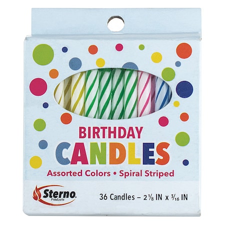 Birthday Candles, Wax, 2-1/4