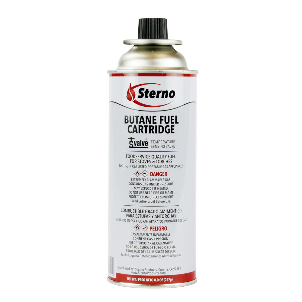 Sterno Butane Fuel Cartridge, 8 Oz, Carton of 12 MPN:50162