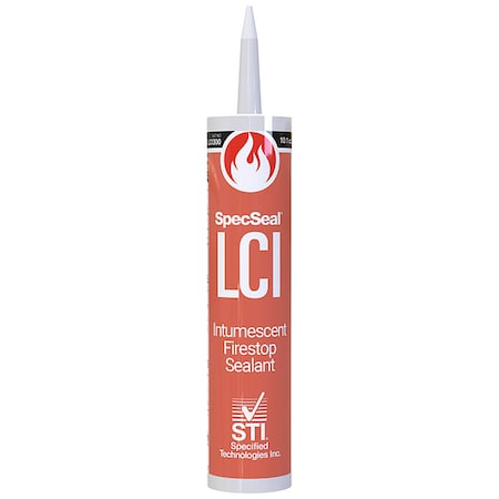 Fire Barrier Sealant, Caulk, Up to 4 hour Fire Rating, Intumescent, Watertight, 10.1 oz, Red MPN:LCI300