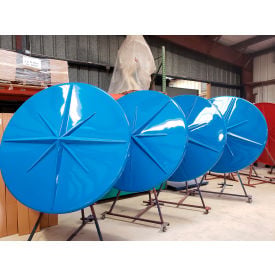 STM Industries Round Starburst 6' Fiberglass Umbrella 8' Pole Blue 002 Blue with 021-8¿ pole Black