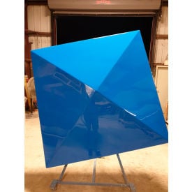 STM Industries Square Bistro 6' Fiberglass Umbrella 8' Pole Blue 006 Blue with 021-8' pole Black