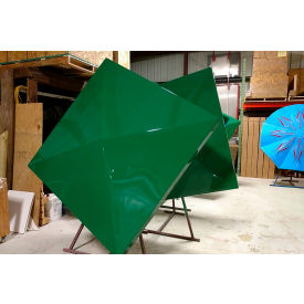 STM Industries Square Bistro 6' Fiberglass Umbrella 8' Pole Green 006 Green with 021-8' pole Black